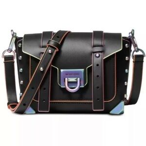 Michael Kors Manhattan Leather Black/Iridescent Crossbody